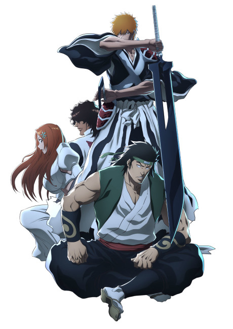 Jovem vestindo camiseta de Bleach, correndo na esteira com fones, ao fundo tela exibindo luta épica