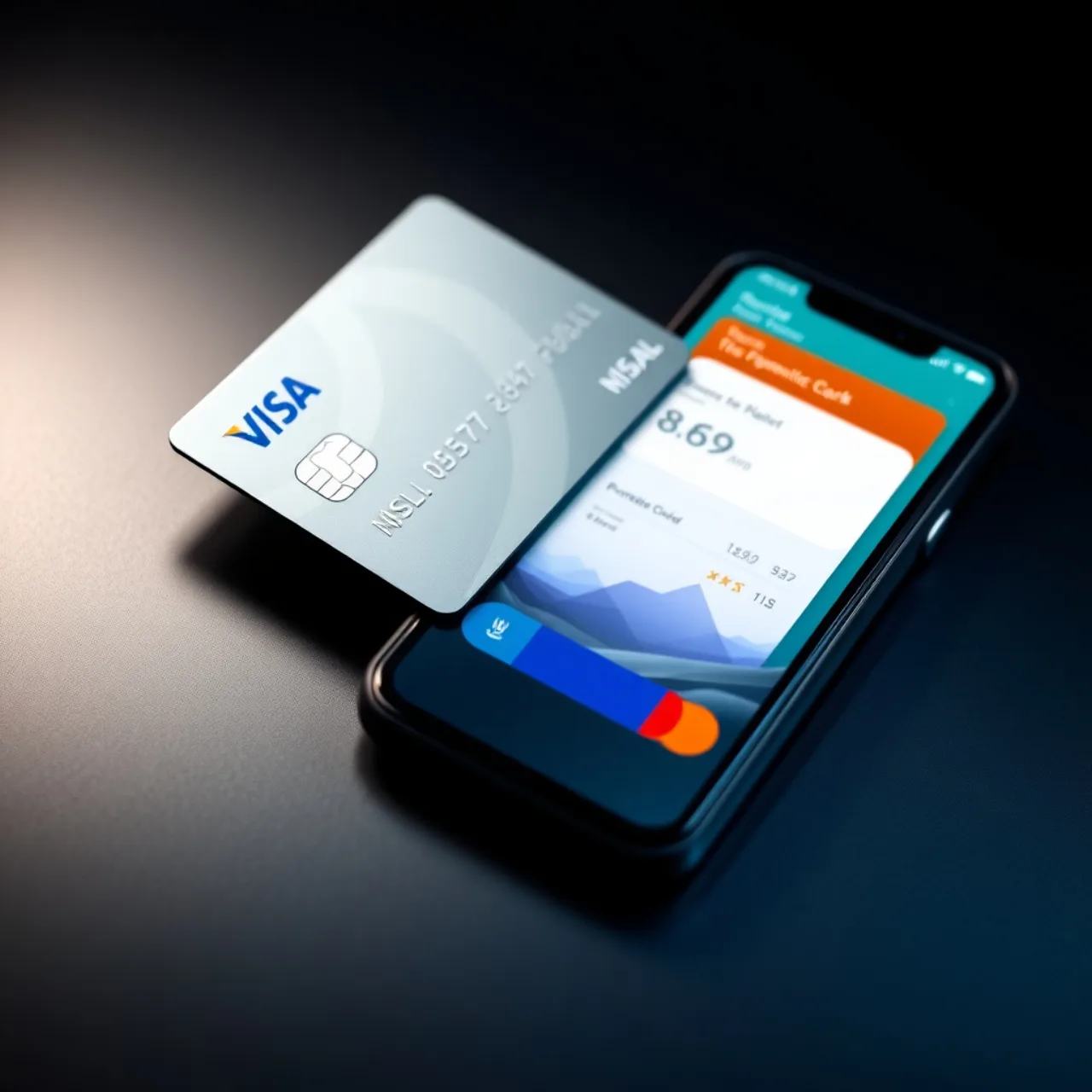 Jovem correndo na esteira, segurando smartphone exibindo app X Money com saldo e cartão Visa metal