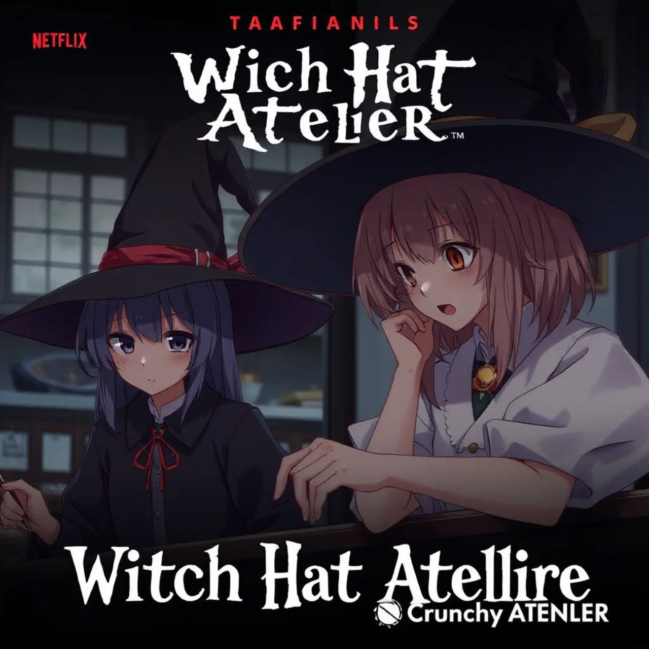 Jovem praticando alongamento em casa, vestindo camiseta temática de Witch Hat Atelier e segurando garrafa d'água