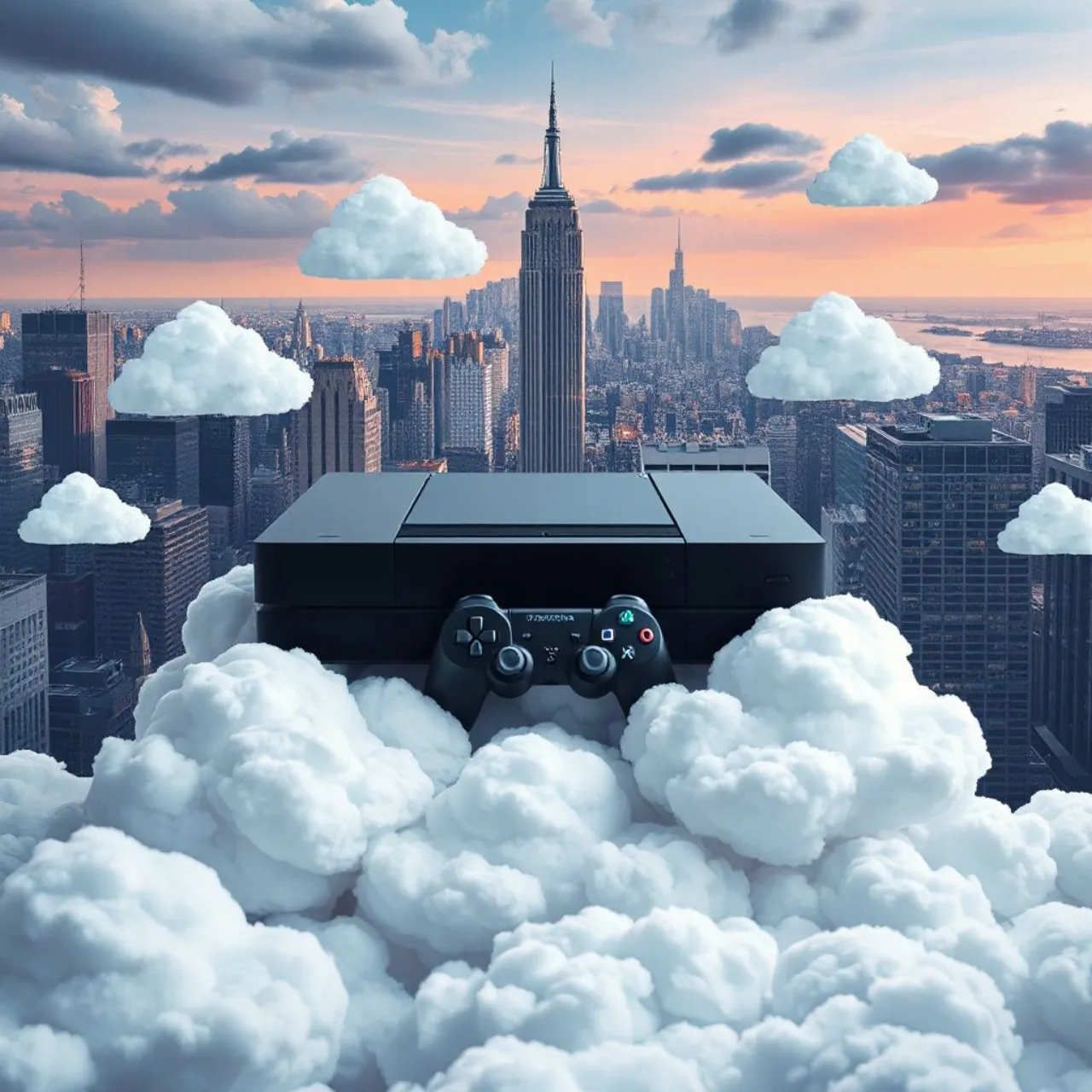 Logotipo da Xbox ao lado do selo de GTA 6 sobre um fundo de nuvem digital, sugerindo streaming