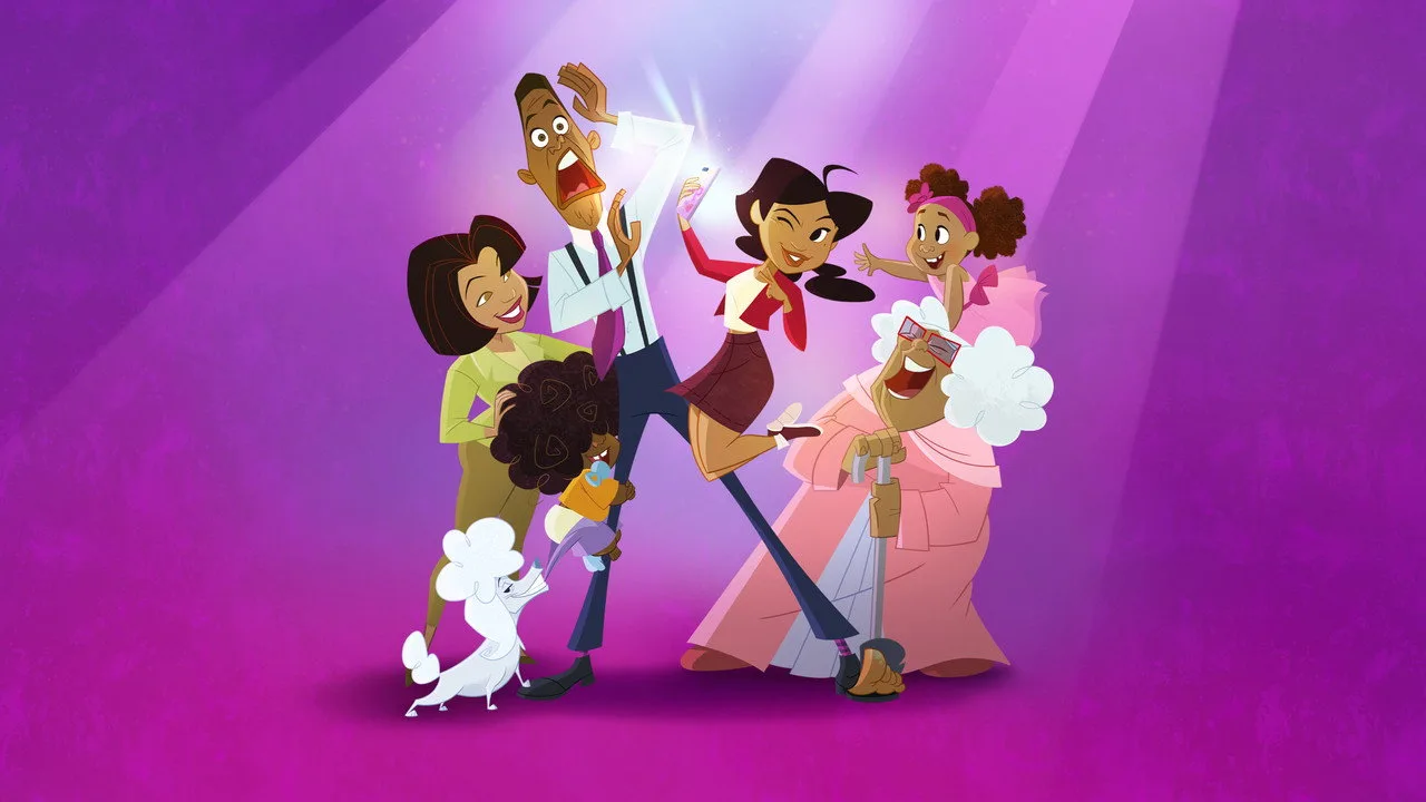 Jovens fazendo alongamento em esteira, segurando garrafas de água e com camisetas coloridas da The Proud Family