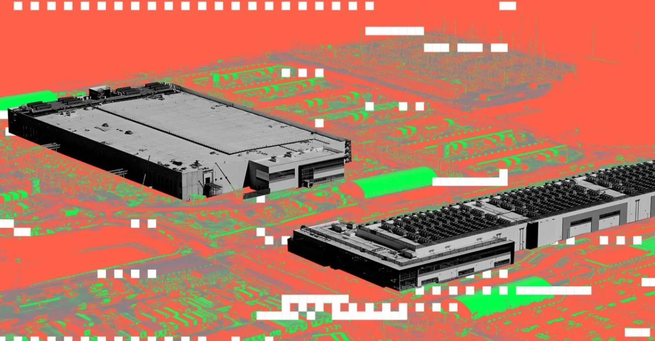 Um corredor de academia iluminado, com halteres, garrafinhas d'água e um monitor exibindo gráficos de consumo energético