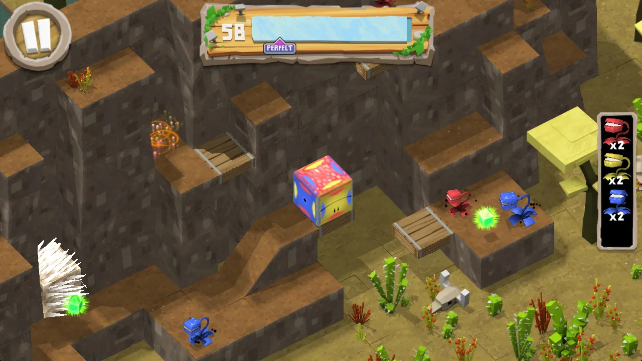 Desenvolvedores concentrados diante de monitores com artes conceituais e códigos do jogo em um estúdio iluminado