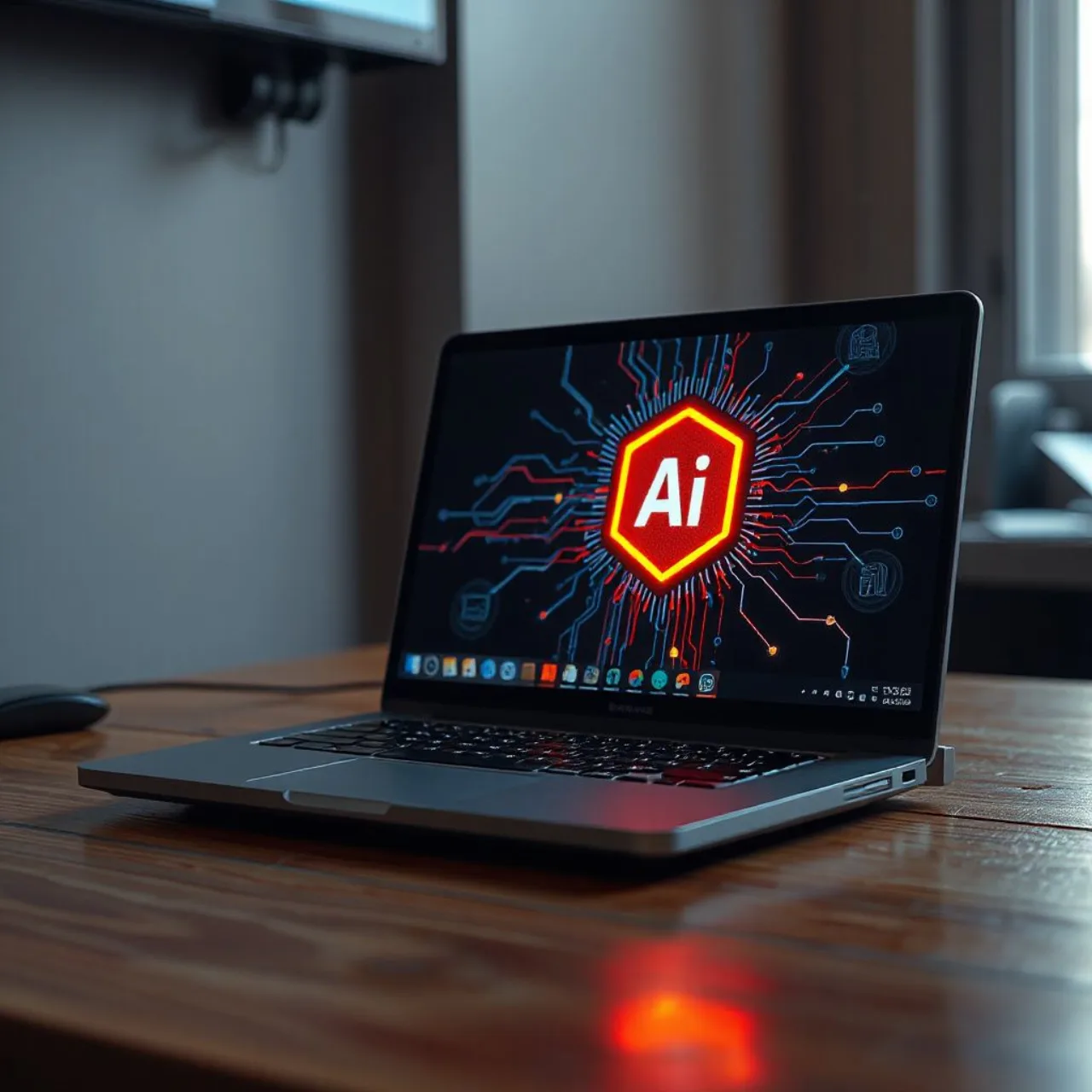 Surface Laptop Ultra aberto, exibindo a tela com modelo de IA em 3D ao lado dos logos da Microsoft e Nvidia RTX Spark