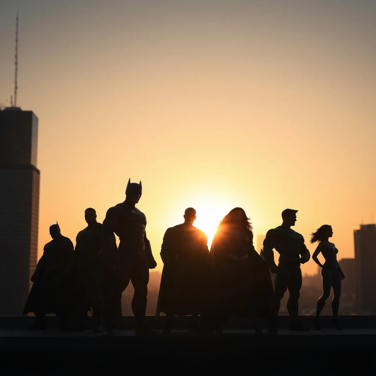 Wonder Woman em pose de levantamento de peso, vestindo traje clássico, segurando halteres dourados