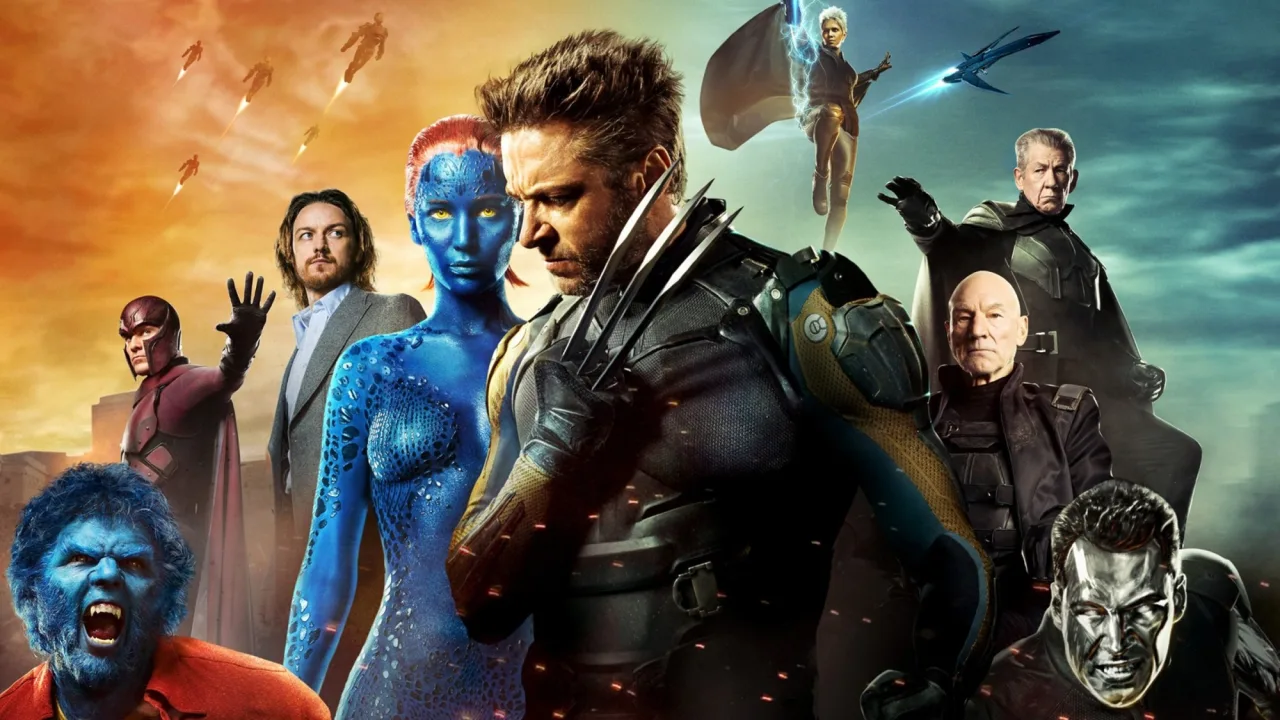 Pessoa correndo na esteira, vestindo camiseta dos X‑Men, segurando uma HQ aberta de “Age of Apocalypse”