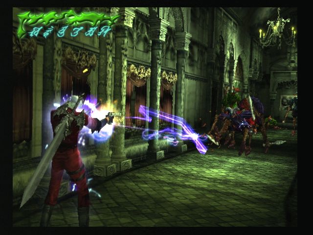 Jovem faz flexão segurando controle de videogame, ao lado de caixas de Devil May Cry e Resident Evil