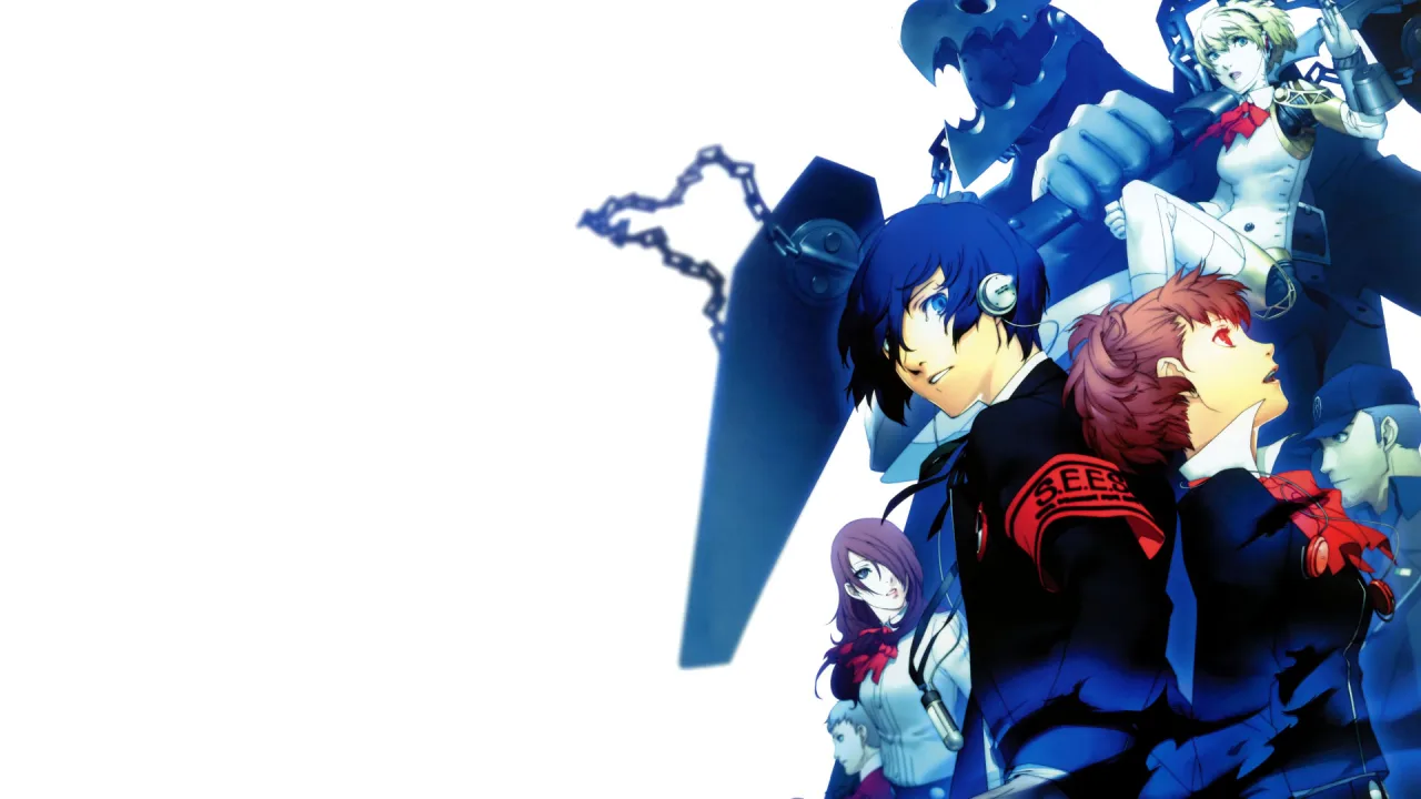 Jovem correndo ao ar livre, usando fones de ouvido com capa de Persona 3, segurando uma garrafa de água e smartwatch