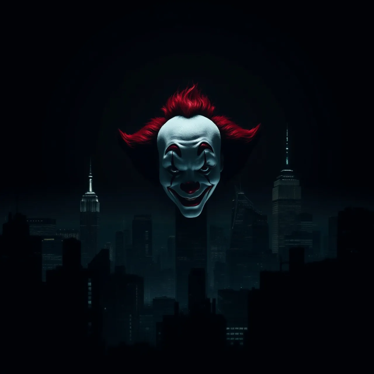Joker sorrindo enquanto segura um haltere vermelho ao lado de um caderno de estratégias do Batman