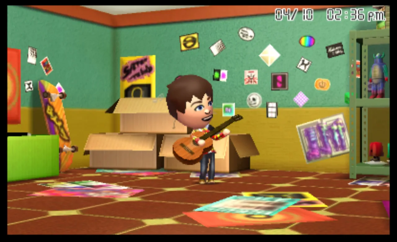 Jovem segurando o console Nintendo Switch, vestindo roupa esportiva, ao lado de uma garrafa d'água e halteres