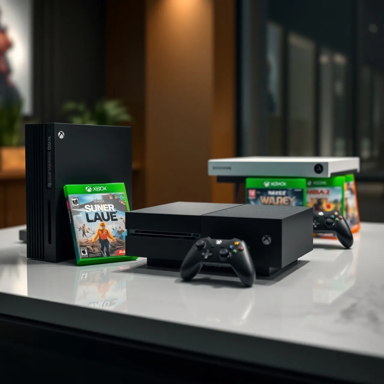 Jovem sentado no sofá, segurando controle Xbox, rodeado de latas de energético e um prato de batata‑frita