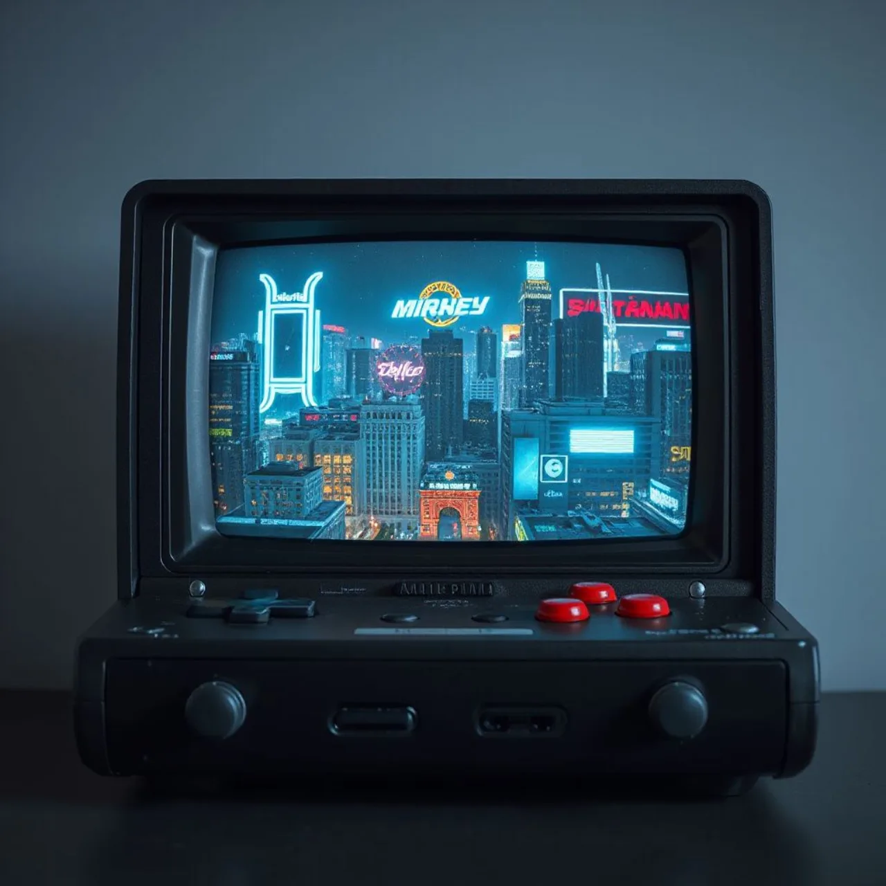 Capa de Cyber Doll em pixel art ao lado de um Sega Saturn com o logo da tradução em inglês