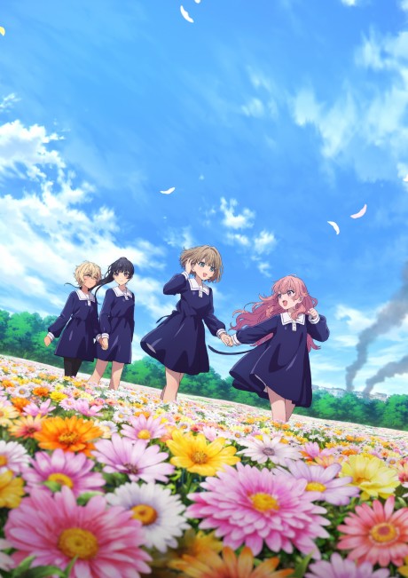 Jovem faz alongamento na sala, tela exibe abertura creditless de anime, garrafa d'água ao lado