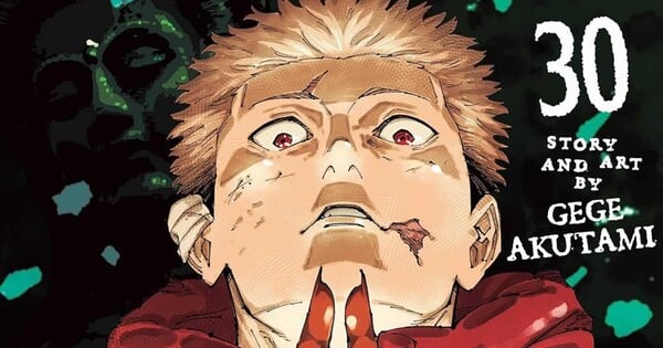 Jovem sentado em tapete de yoga, lendo volume 30 de Jujutsu Kaisen, ao lado de garrafa d'água e halteres