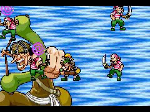 Personagens de One Piece em pixel art preparando sushi colorido em uma cozinha vibrante