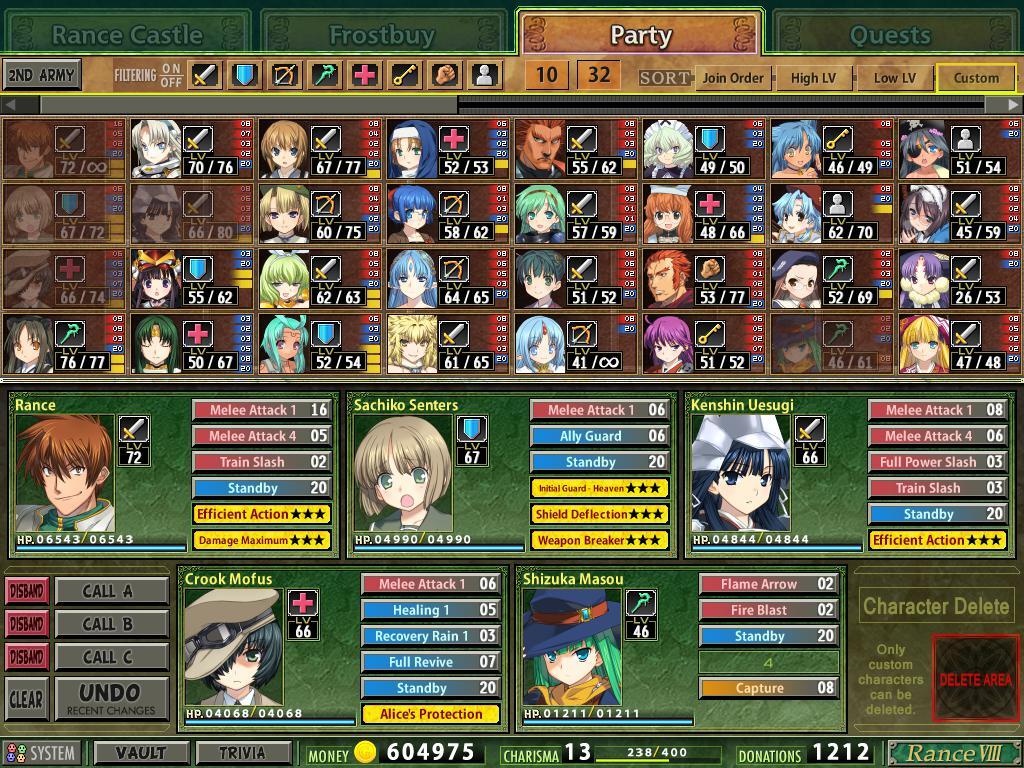 Cena do jogo Rance Quest Magnum