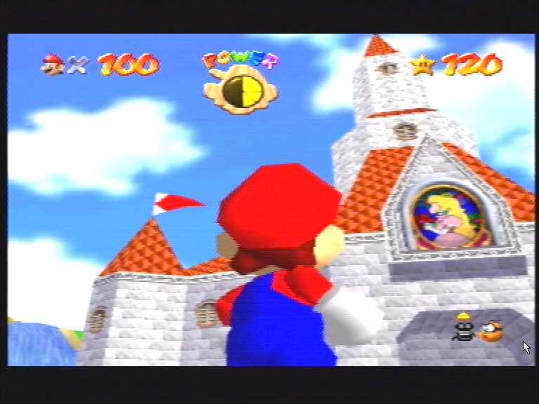 Cena do jogo Super Mario 64