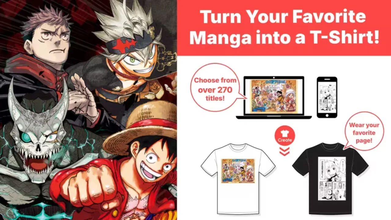 Manga Plus: Seus mangás favoritos agora estampados em camisetas OFICIAIS! (One Piece, Jujutsu Kaisen e +270 títulos!)