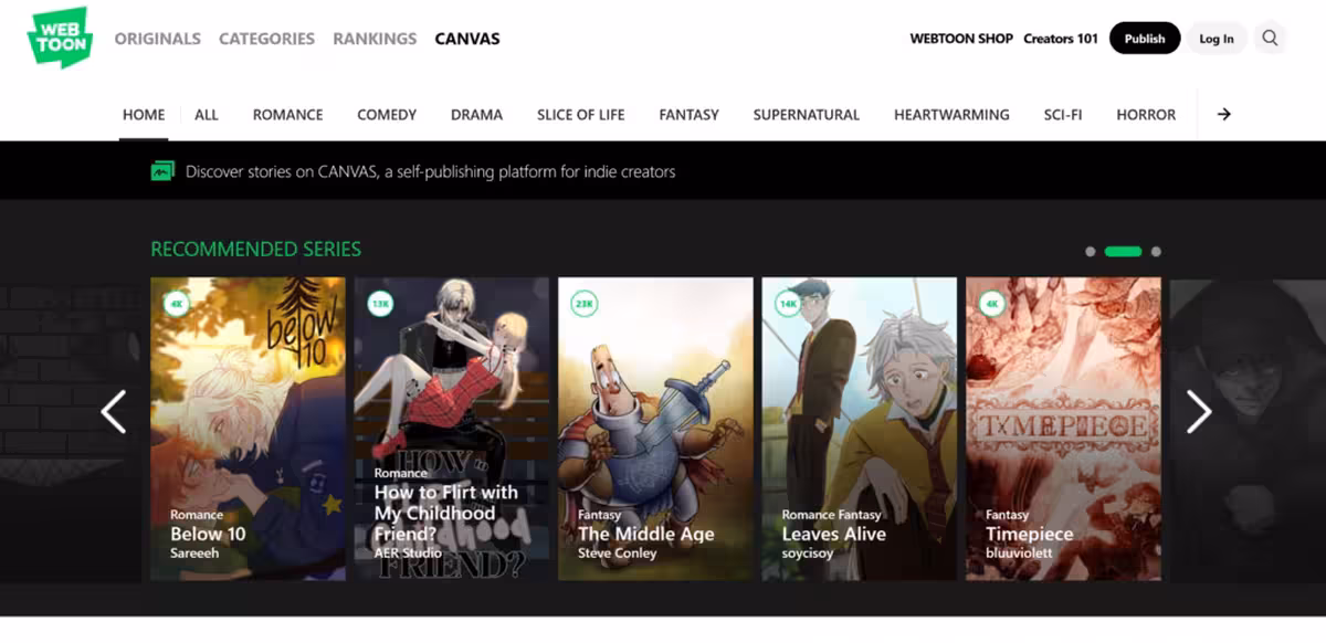 Nova plataforma CANVAS do WEBTOON: o que muda para os criadores de conteúdo?