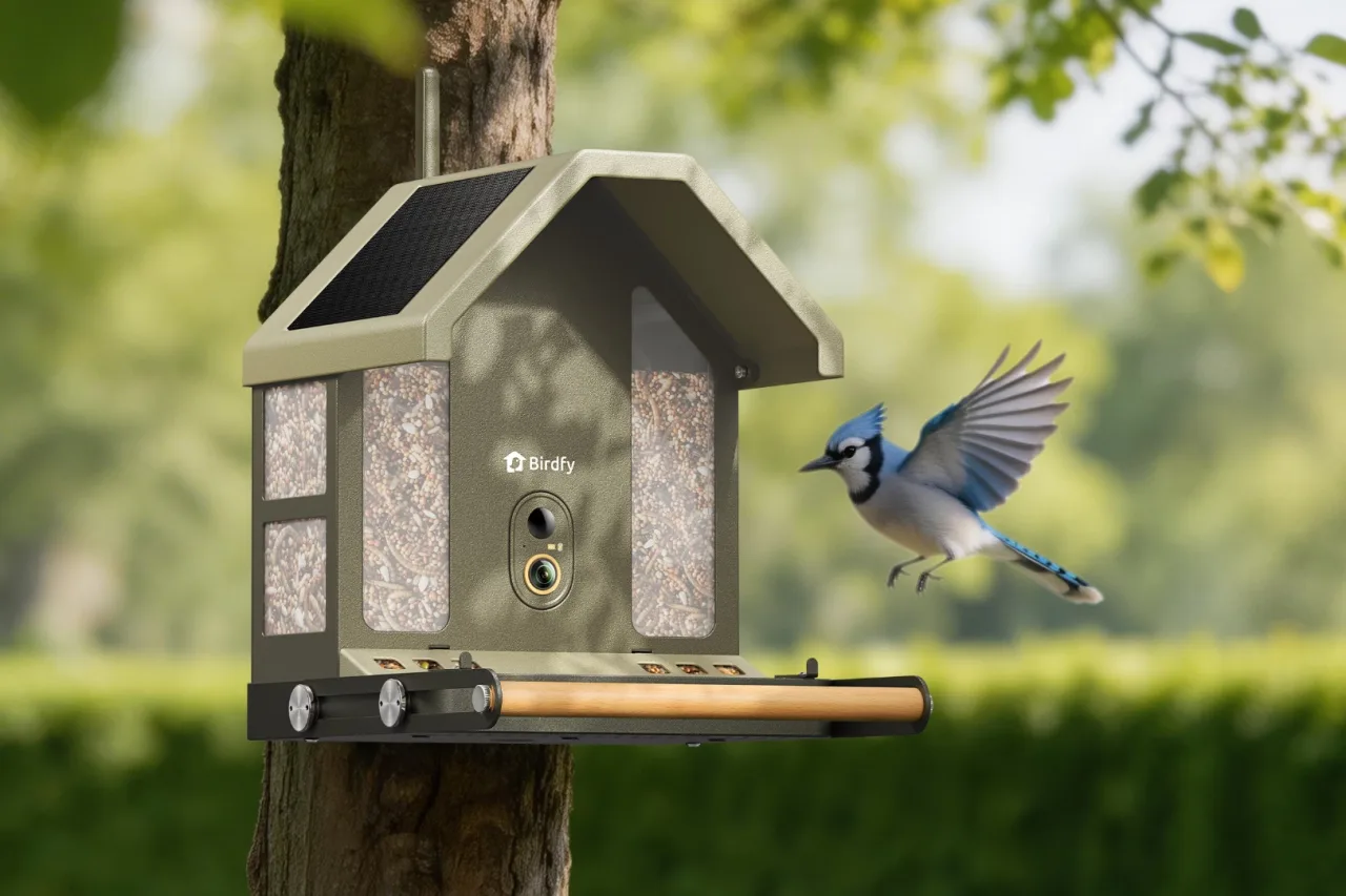 Comedouro inteligente da Birdfy grava em 4K e vira um guia completo de ornitologia no seu quintal